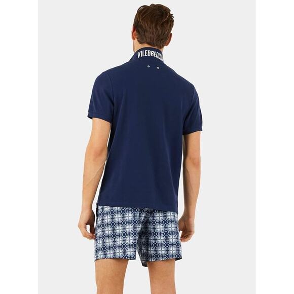 Vilebrequin Men's Organic Cotton Pique Polo Embroidered Logo Size XXL Blue - Picture 2 of 13
